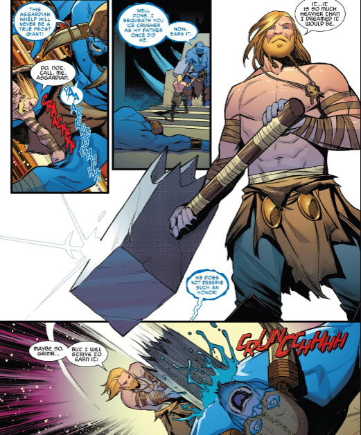 Thor peleando en nombre de su padre, Laufey