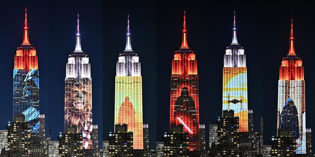 Reestreno en cines de Star Wars: Episode I – The Phantom Menace y un impresionante show de luces en el Empire State Building
